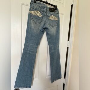 Blue denim white wing MISS ME jeans